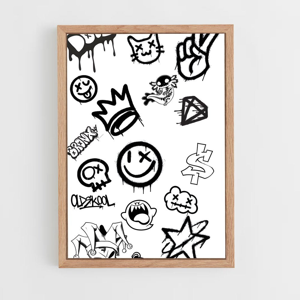 ap-graffiti art-2 cadre Bois clair