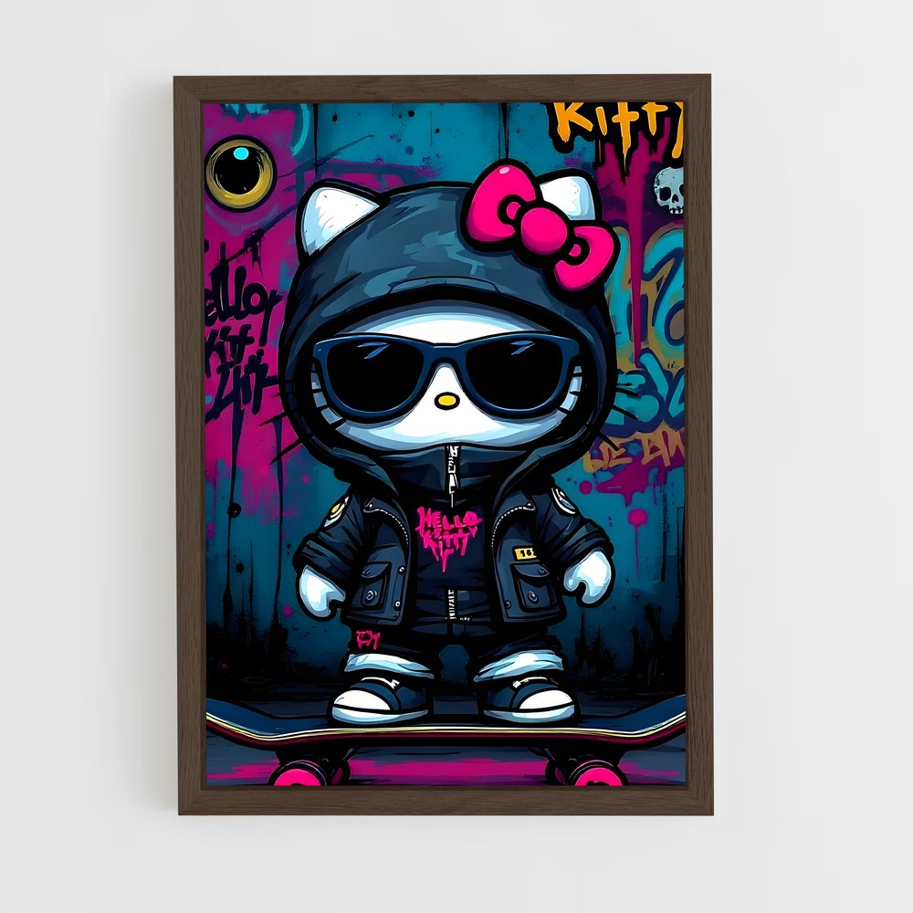 ap-graffiti art-8 cadre Bois foncé