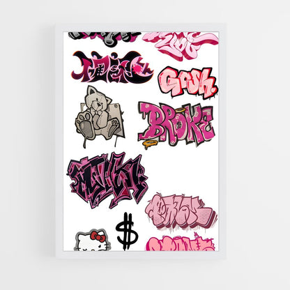 ap-graffiti art-9 cadre Blanc