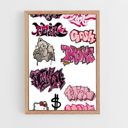 ap-graffiti art-9 cadre Bois clair