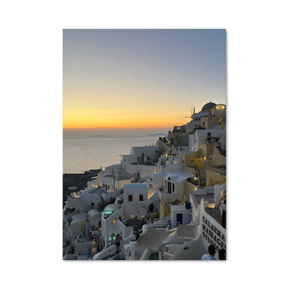 Poster Crépuscule Santorin