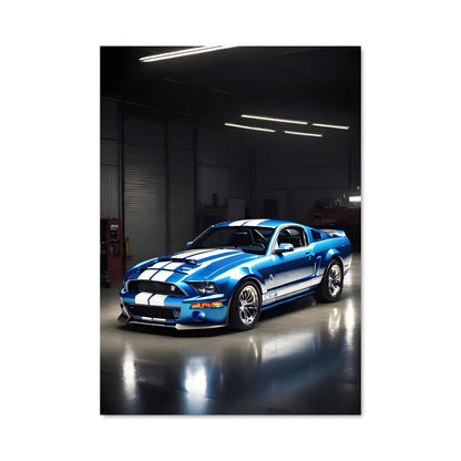 Poster Mustang Bleu