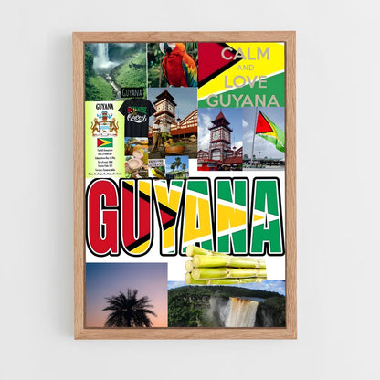ap-guyana flag-2 cadre Bois clair