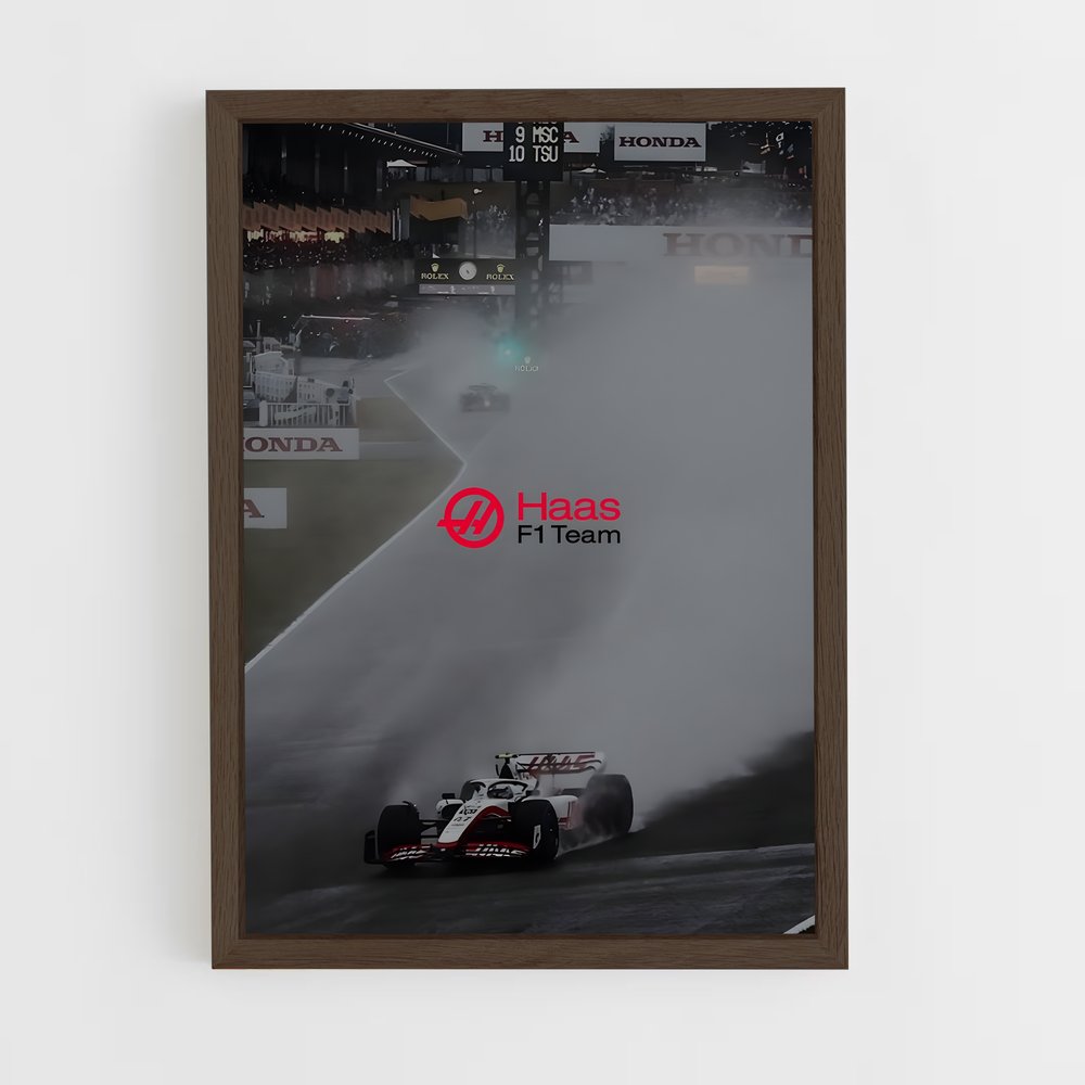 ap-haas f1 team-6 cadre Bois foncé