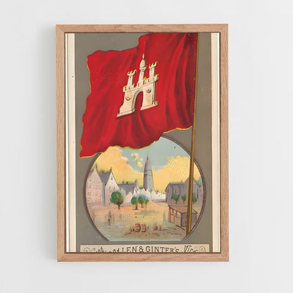 ap-hamburg flag-2 cadre Bois clair