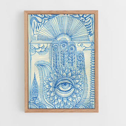 ap-hamsa hand-2 cadre Bois clair