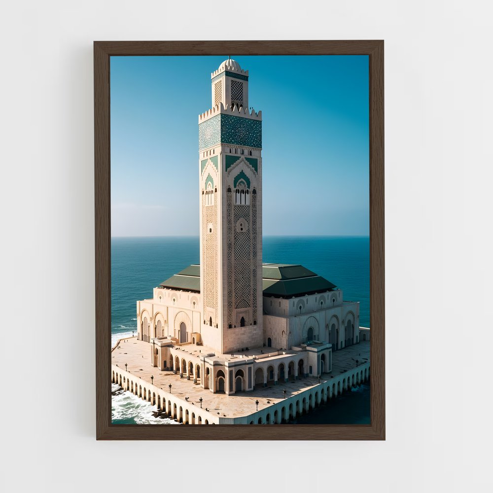 ap-hassan ii mosque casablanca-12 cadre Bois foncé
