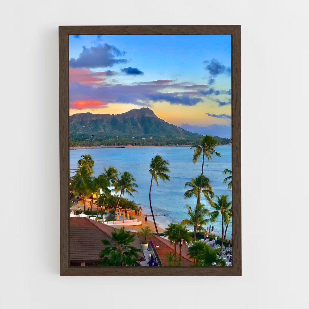 ap-hawaii beach-7 cadre Bois foncé