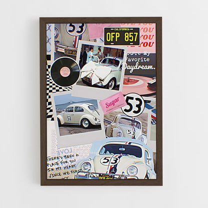 ap-herbie the love bug-2 cadre Bois foncé