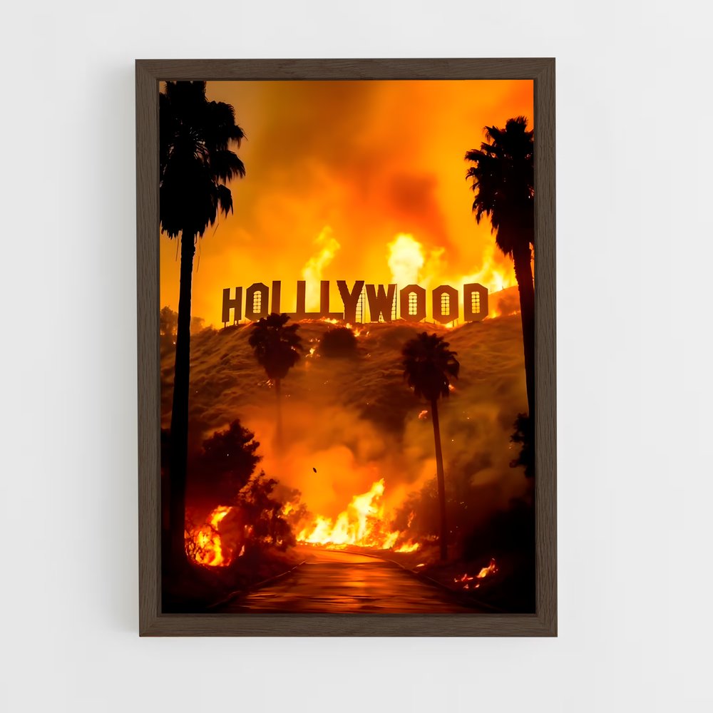 ap-hollywood sign-1 cadre Bois foncé