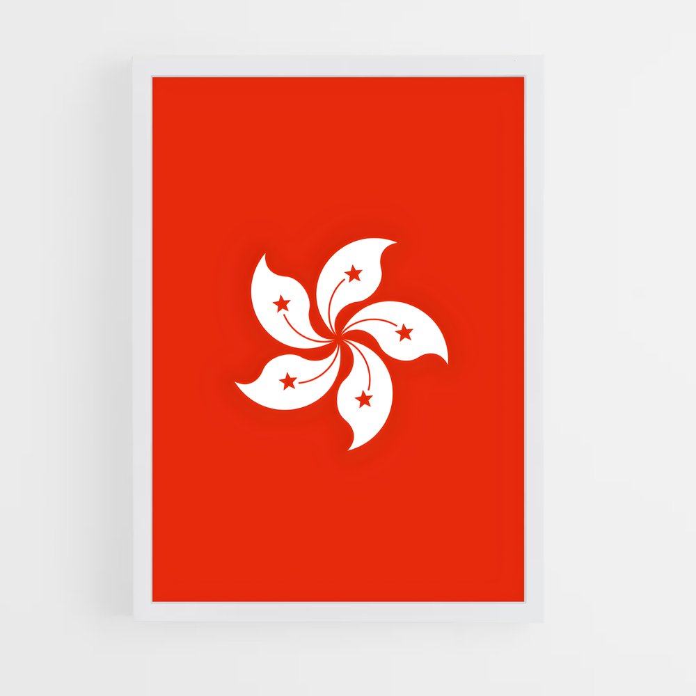 ap-hong kong flag-2 cadre Blanc