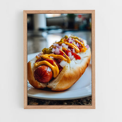ap-hot dog-1 cadre Bois clair