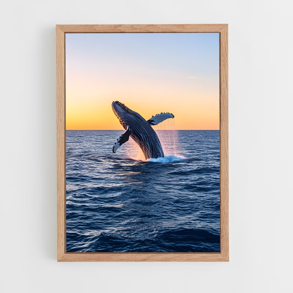 ap-humpback whale-3 cadre Bois clair