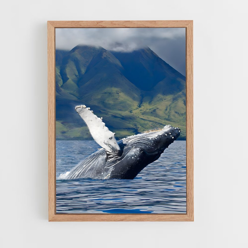 ap-humpback whale-6 cadre Bois clair
