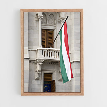 ap-hungary flag-1 cadre Bois clair