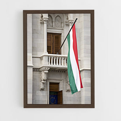 ap-hungary flag-1 cadre Bois foncé