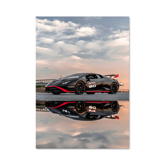 Poster Huracan Noir et Rouge