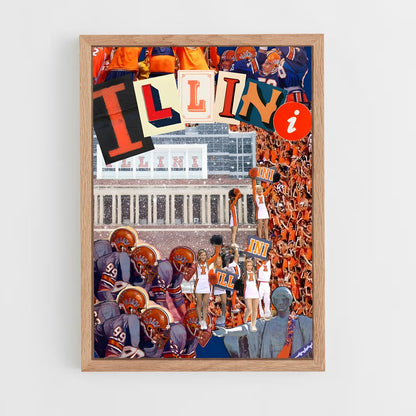 ap-illinois fighting illini-4 cadre Bois clair
