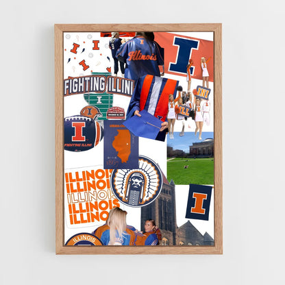 ap-illinois fighting illini-6 cadre Bois clair