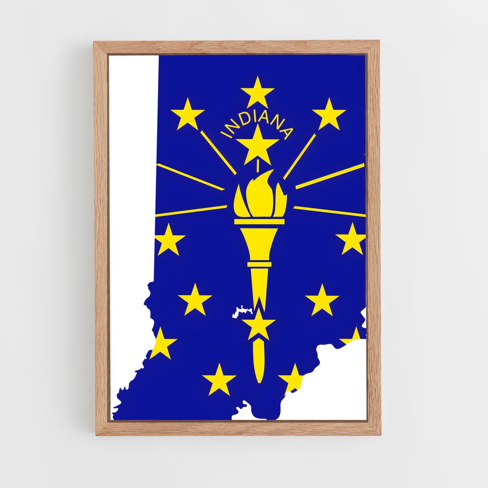 ap-indiana flag-1 cadre Bois clair