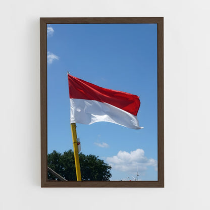 ap-indonesia flag-4 cadre Bois foncé