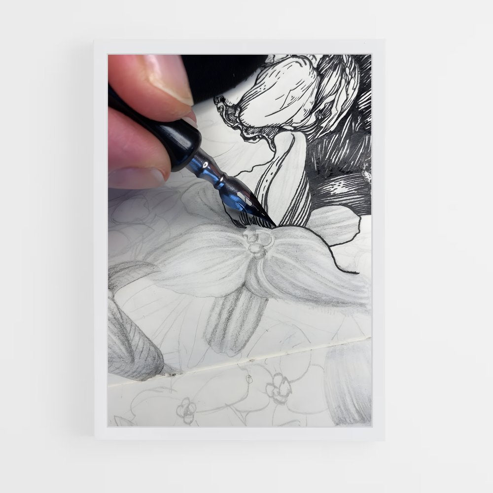 ap-ink drawing-1 cadre Blanc