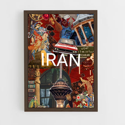 ap-iran flag-2 cadre Bois foncé