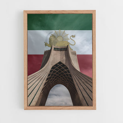 ap-iran flag-5 cadre Bois clair
