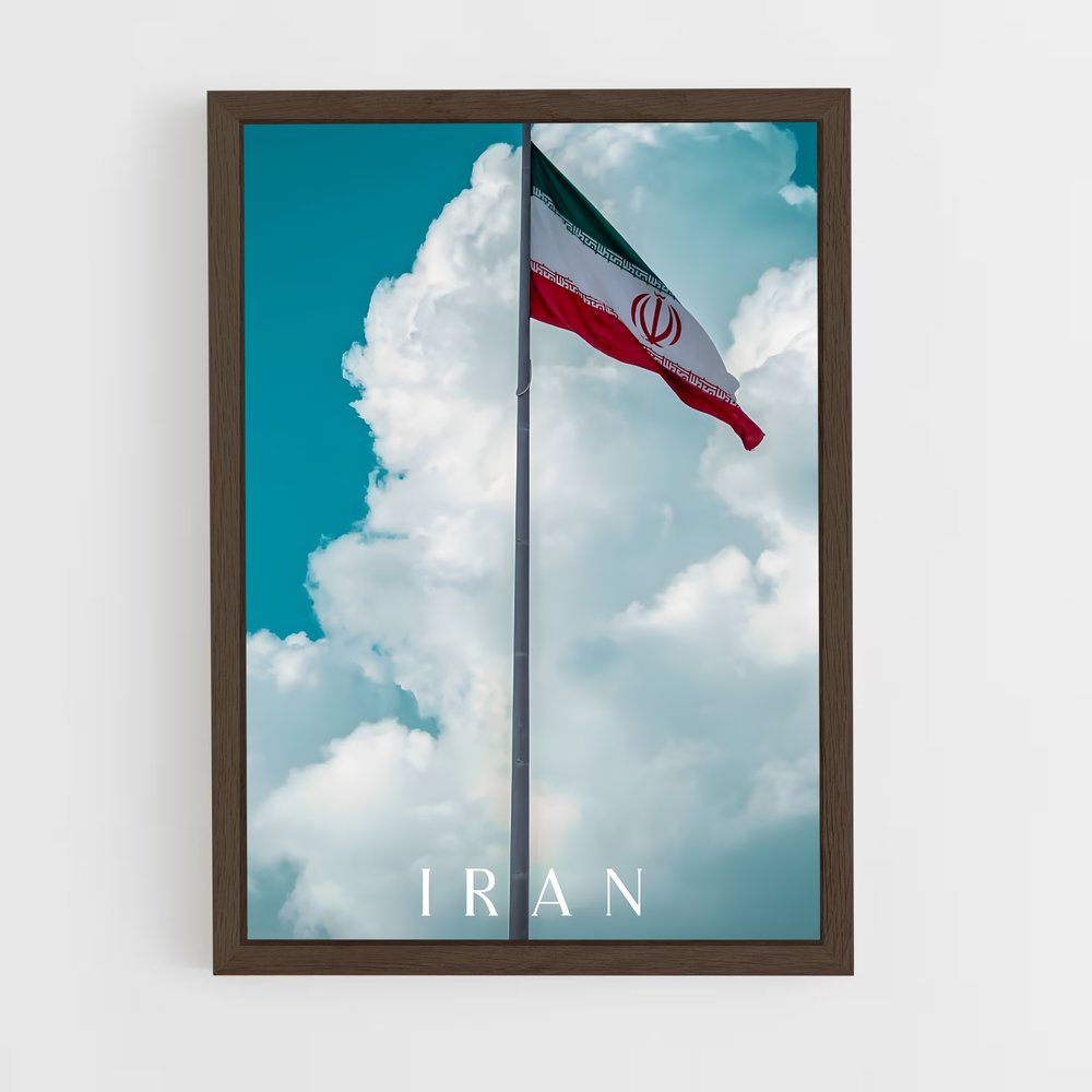 ap-iran flag-6 cadre Bois foncé