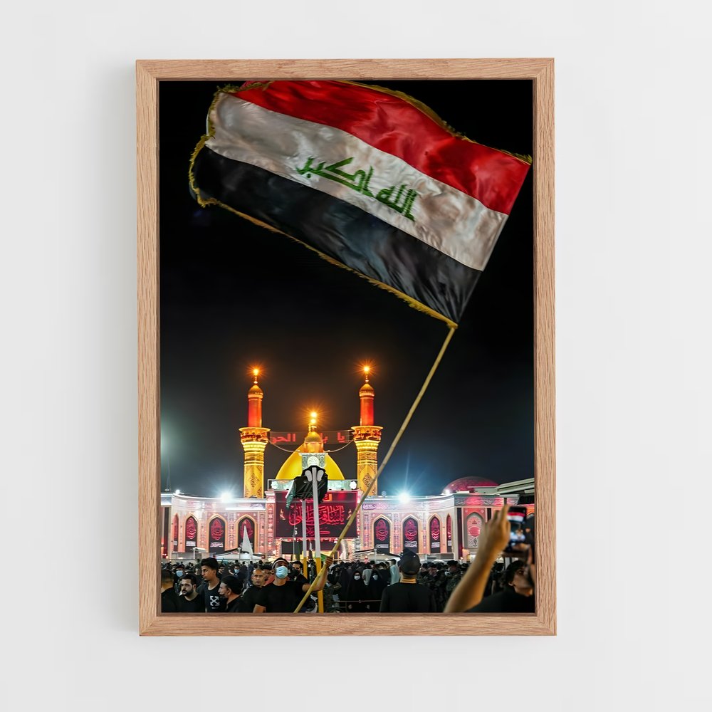 ap-iraq flag-6 cadre Bois clair