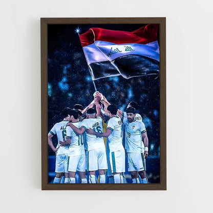ap-iraq national football team-4 cadre Bois foncé