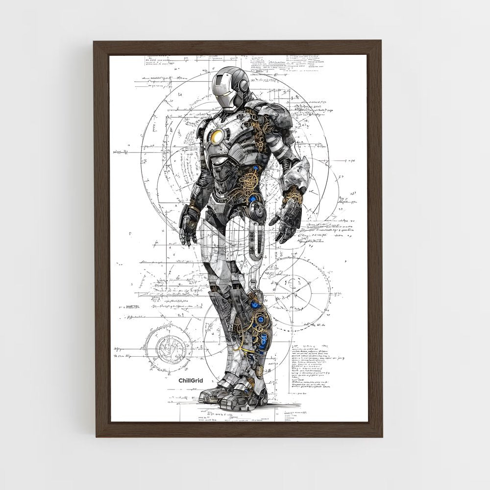 ap-iron man-5 cadre Bois foncé