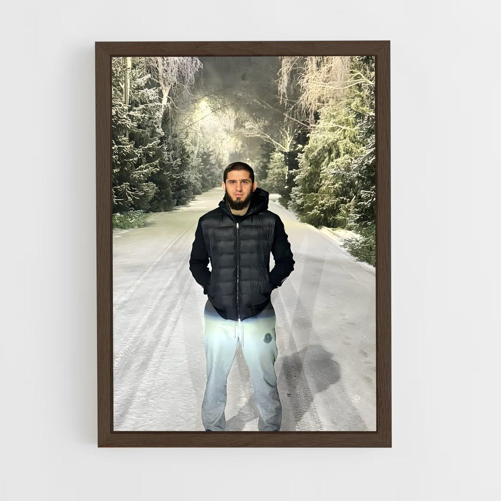 ap-islam makhachev-4 cadre Bois foncé