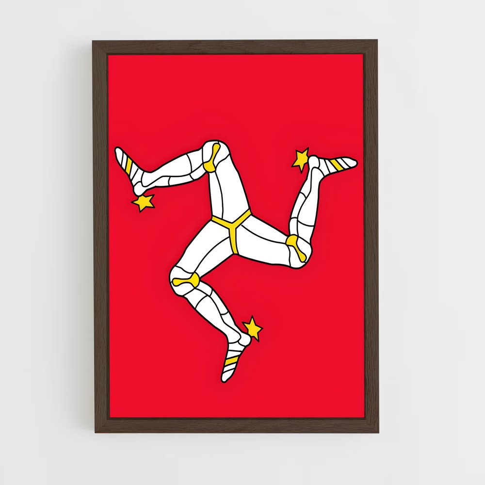 ap-isle of man flag-1 cadre Bois foncé