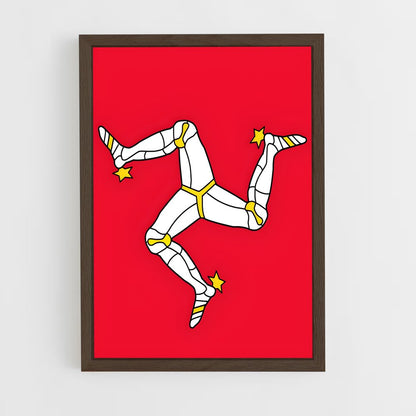 ap-isle of man flag-1 cadre Bois foncé