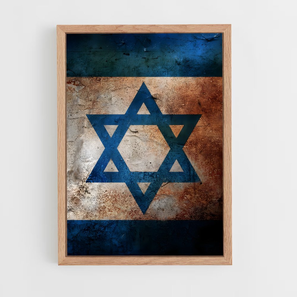 ap-israel flag-4 cadre Bois clair