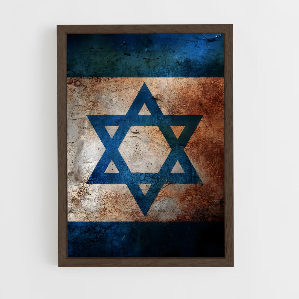 ap-israel flag-4 cadre Bois foncé