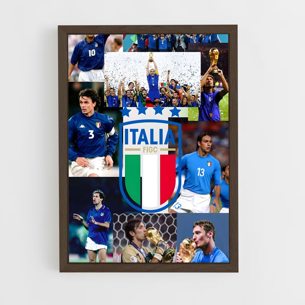 ap-italy national football team-3 cadre Bois foncé