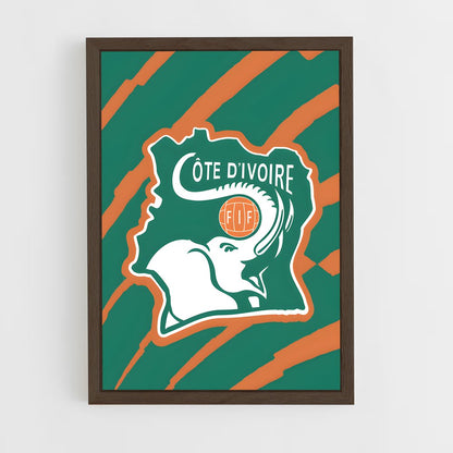 ap-ivory coast national football team-3 cadre Bois foncé