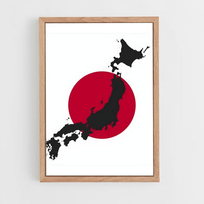 ap-japan flag-2 cadre Bois clair