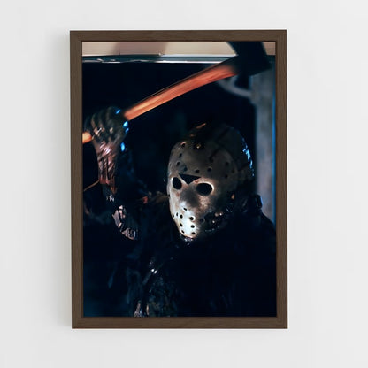 ap-jason voorhees-3 cadre Bois foncé