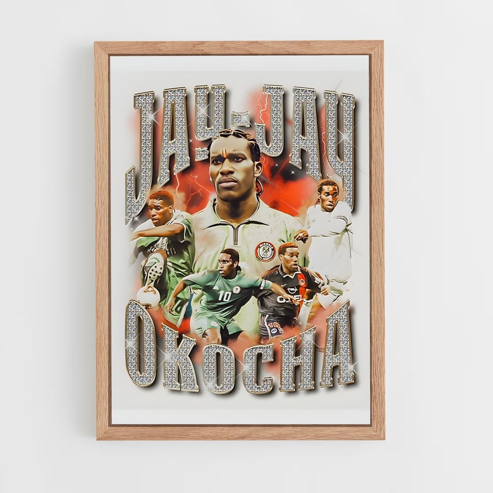 ap-jay-jay okocha-9 cadre Bois clair