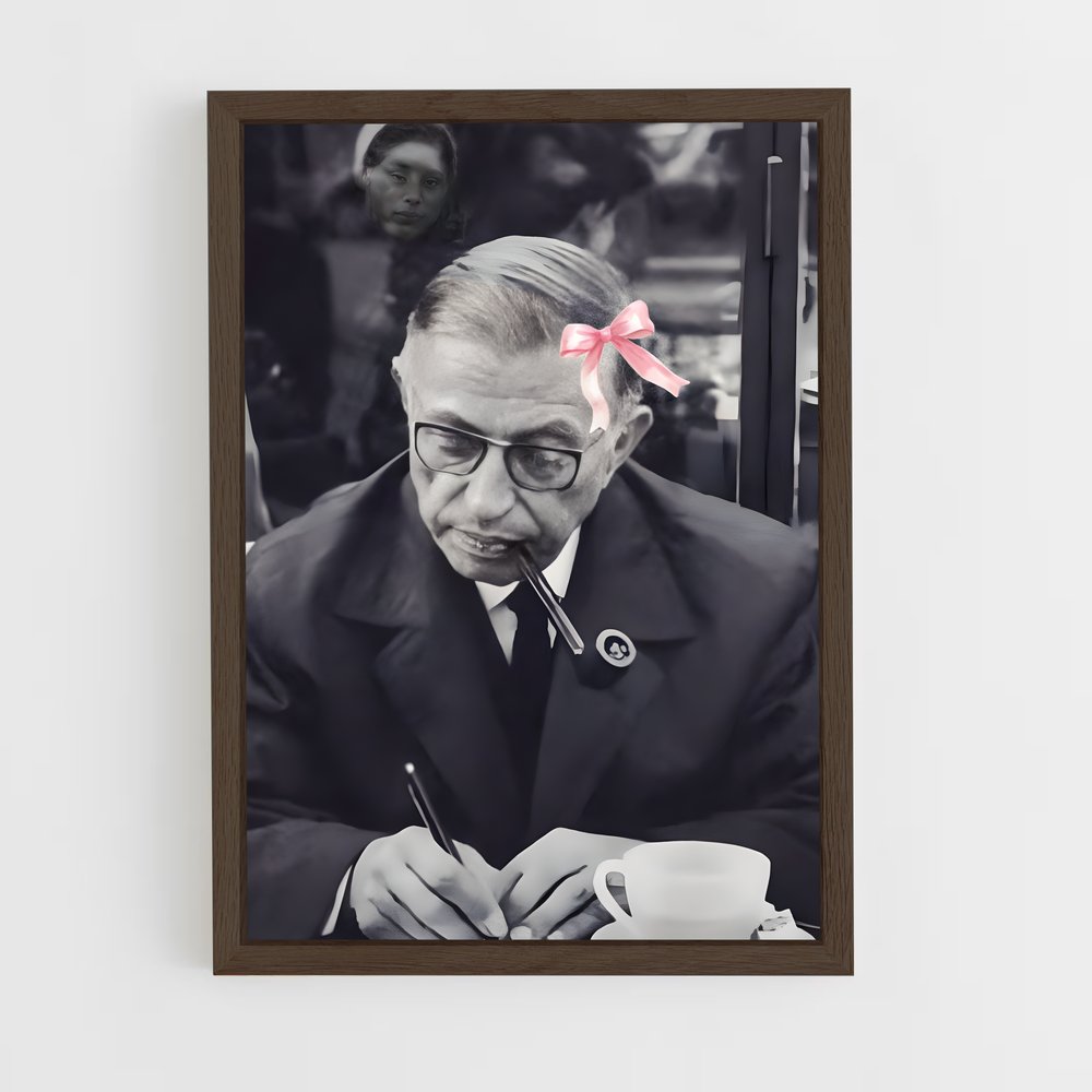 ap-jean paul sartre-2 cadre Bois foncé