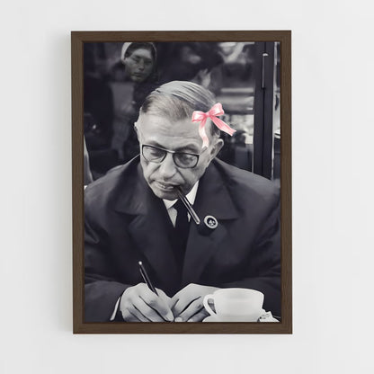 ap-jean paul sartre-2 cadre Bois foncé