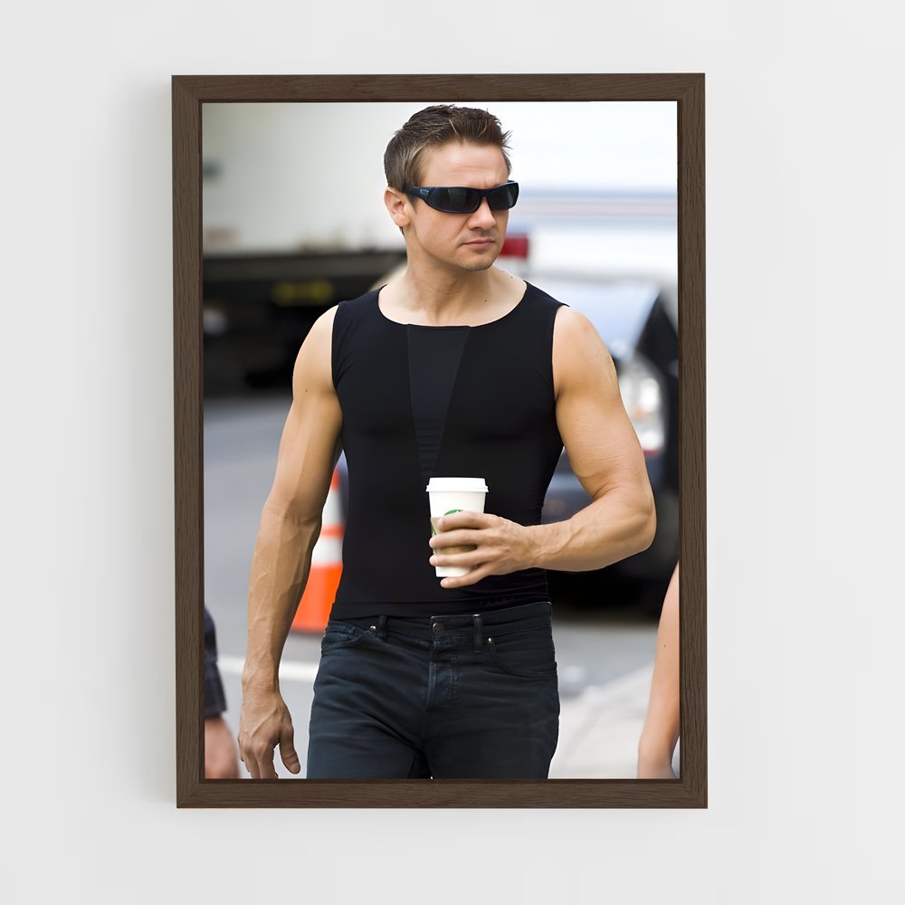 ap-jeremy renner-9 cadre Bois foncé