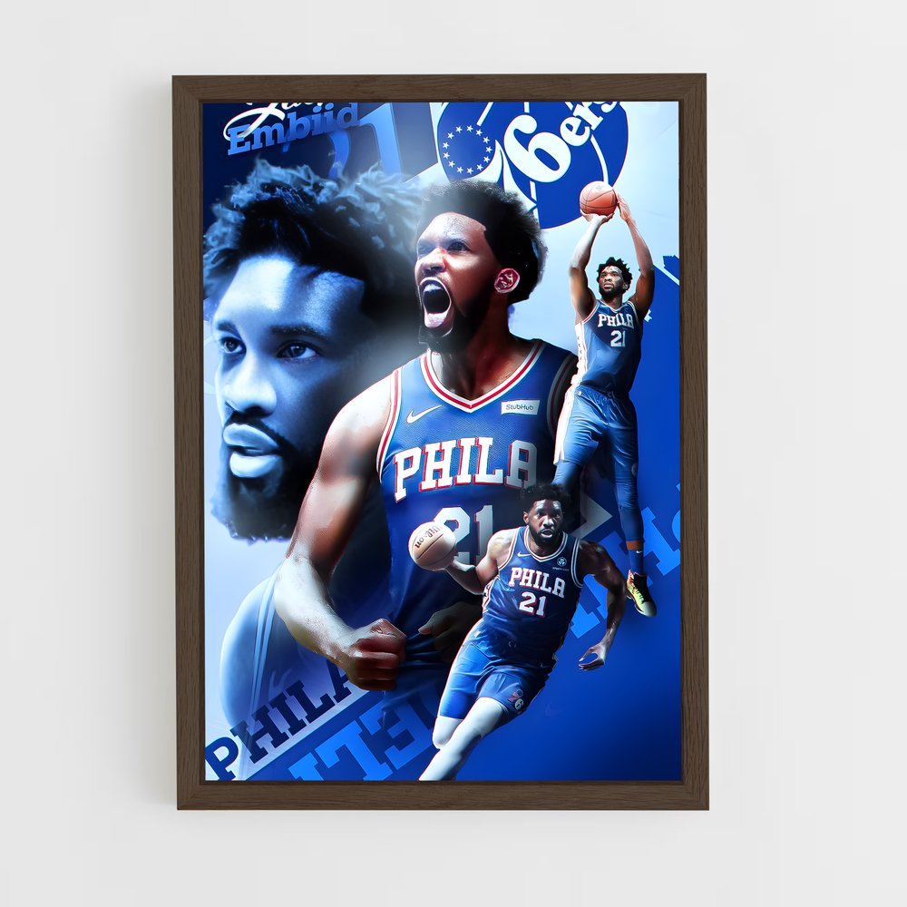 ap-joel embiid-6 cadre Bois foncé