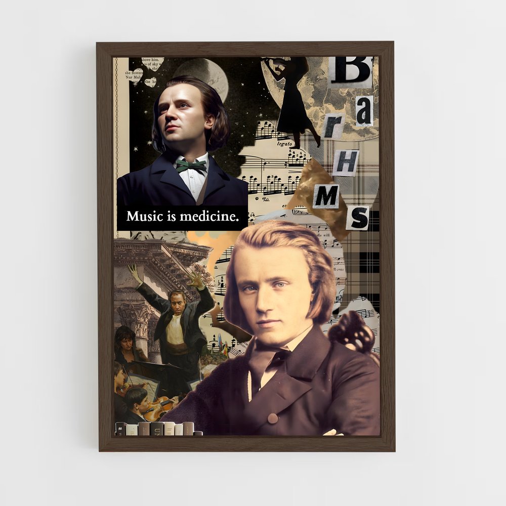 ap-johannes brahms-1 cadre Bois foncé