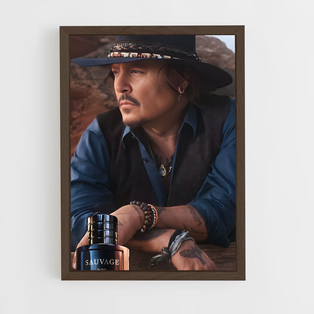ap-johnny depp-3 cadre Bois foncé