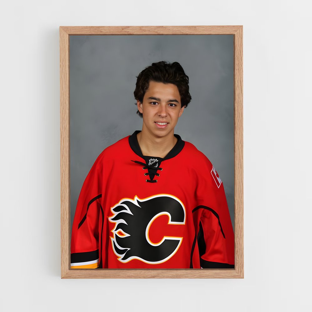 ap-johnny gaudreau-4 cadre Bois clair
