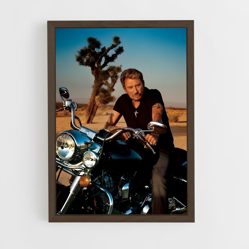 ap-johnny hallyday-1 cadre Bois foncé